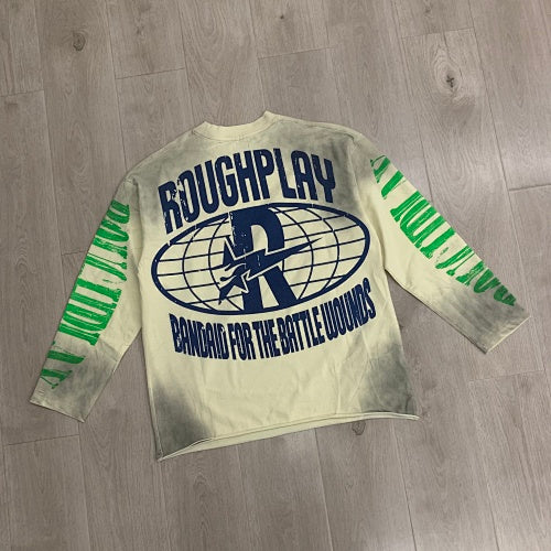 Roughplay Flame Graphic Raglan Long‑Sleeve Tee