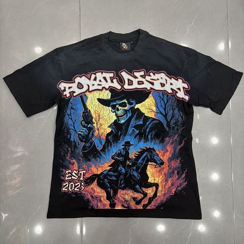 ROYAL DESERT Cowboy Rider Vintage Black T‑Shirt