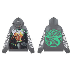 Roughplay Green Skull Graphic Hoodie