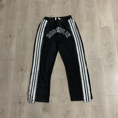Roughplay Side‑Stripe Flare Sweatpants