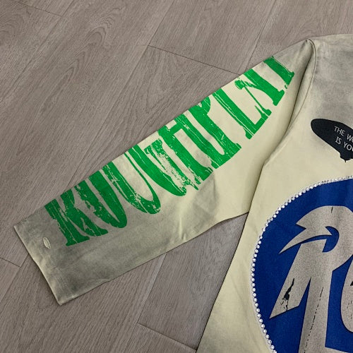 Roughplay Flame Graphic Raglan Long‑Sleeve Tee