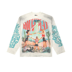 Roughplay Vintage Graphic Raglan Long Sleeve T‑Shirt