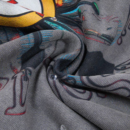 DUAA Tie‑Dye Graphic Grey Short‑Sleeve T‑Shirt