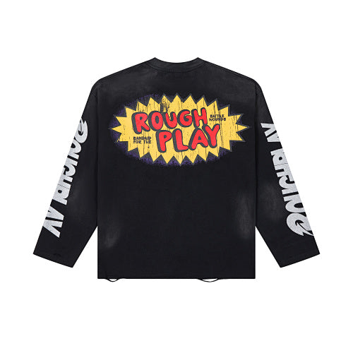 Roughplay Cartoon Graphic Long‑Sleeve T‑Shirt
