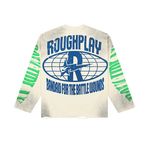 Roughplay Flame Graphic Raglan Long‑Sleeve Tee