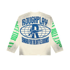 Roughplay Flame Graphic Raglan Long‑Sleeve Tee