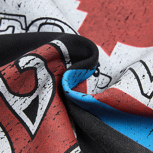 DUAA Black Palm Tree Graphic Zip‑Up Hoodie