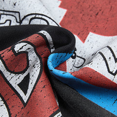 DUAA Black Palm Tree Graphic Zip‑Up Hoodie