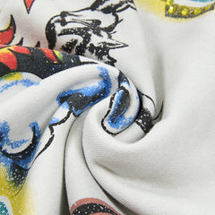DUAA White Tattoo‑Style Graphic Sweatpants