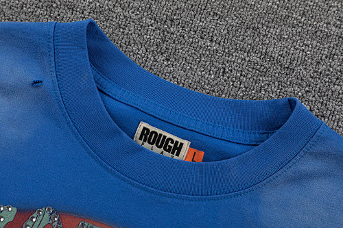 Roughplay Vintage Bee Graphic Double‑Sided Print Short Sleeve T‑Shirt