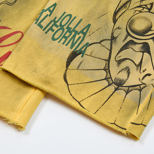 DUAA Yellow Vintage Printed Street Sweatpants