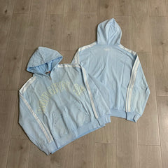 Roughplay Light‑Blue Graphic Zip‑Up Hoodie