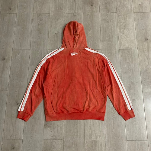 Roughplay Red Graphic Zip‑Up Hoodie