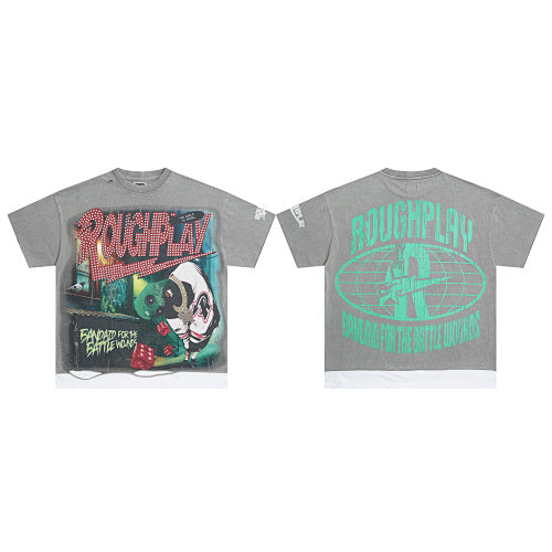 Roughplay Retro Skull Graphic Short Sleeve T‑Shirt