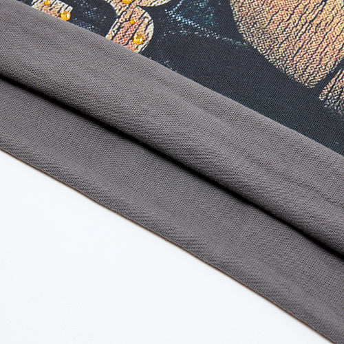 DUAA 1993 Distressed Dark‑Grey Short‑Sleeve T‑Shirt