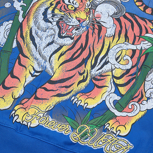 DUAA Blue Tiger & Angel Zip‑Up Hoodie
