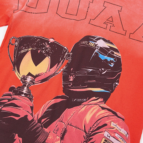 DUAA Racer Graphic Red Short‑Sleeve T‑Shirt