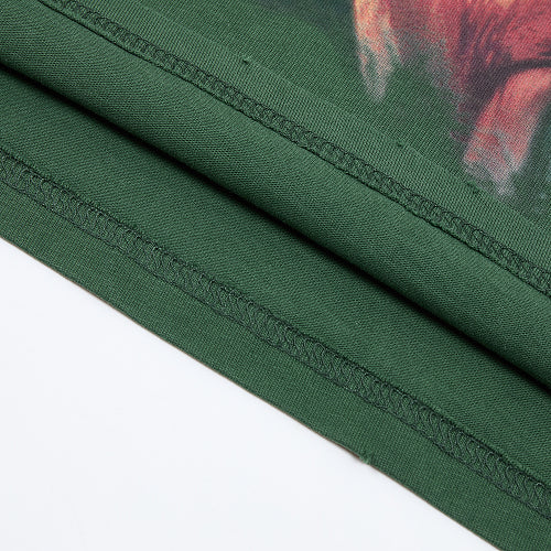 DUAA Skeleton Hands Graphic Dark‑Green T‑Shirt