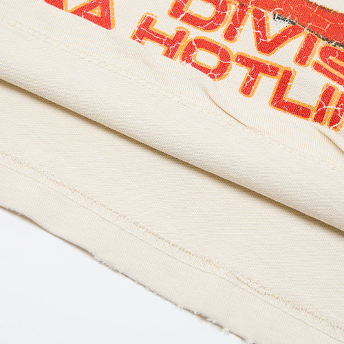 DUAA Vintage‑Wash Graphic Off‑White Short‑Sleeve T‑Shirt