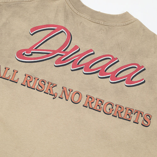 DUAA Retro‑Car Graphic Khaki Short‑Sleeve T‑Shirt