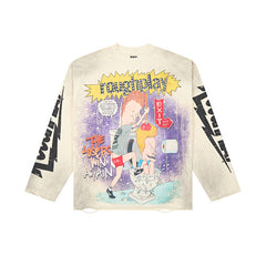 Roughplay Vintage Graffiti Long‑Sleeve Top