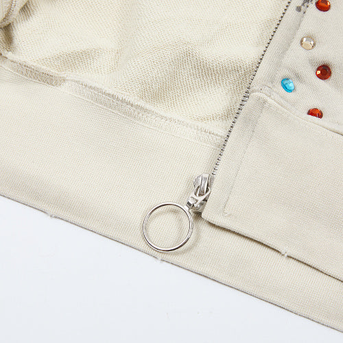 DUAA Off‑White Wrestler Graphic Zip‑Up Hoodie