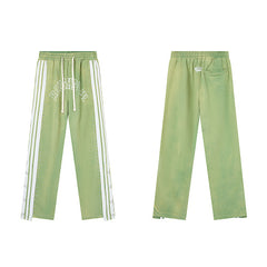 Roughplay Green Side‑Stripe Flare Sweatpants