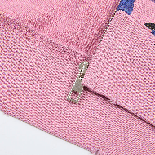 Roughplay Pink‑Purple Camo Zip‑Up Hoodie
