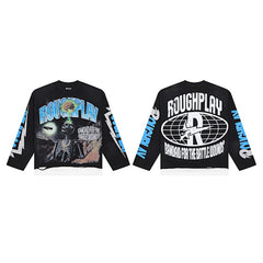 Roughplay Skeleton Graphic Raglan Long Sleeve T‑Shirt