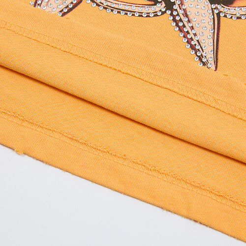 DUAA Yellow Panther Graphic Short‑Sleeve T‑Shirt