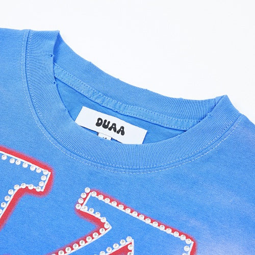 DUAA Portrait Graphic Blue Short‑Sleeve T‑Shirt