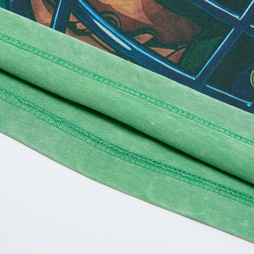 DUAA Green Baseball Graphic Short‑Sleeve T‑Shirt