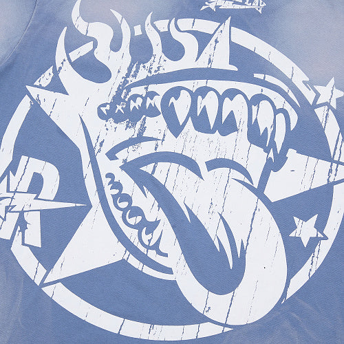 Roughplay Blue Washed Graphic T‑Shirt