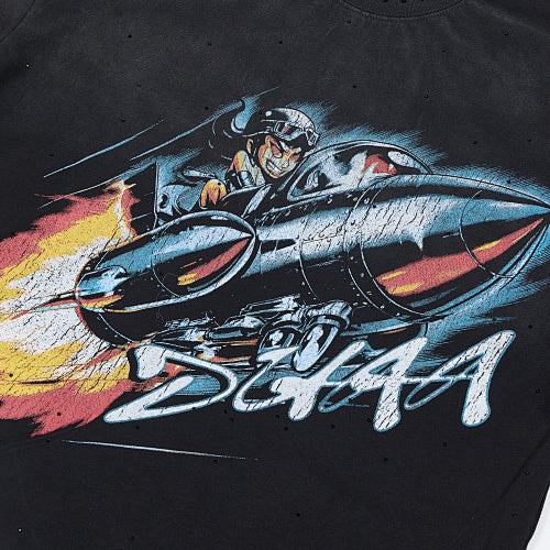 DUAA Race‑Car Graphic Black Short‑Sleeve T‑Shirt