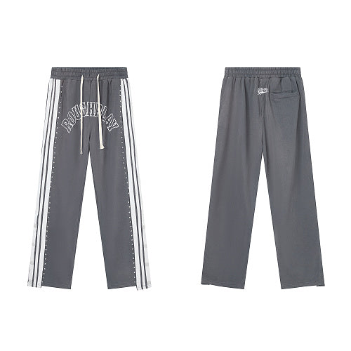 Roughplay Side‑Stripe Flare Sweatpants