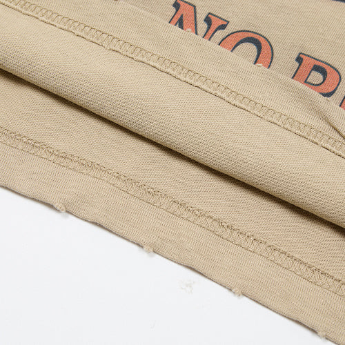 DUAA Retro‑Car Graphic Khaki Short‑Sleeve T‑Shirt