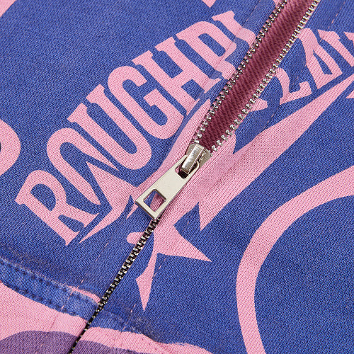 Roughplay Pink‑Purple Camo Zip‑Up Hoodie