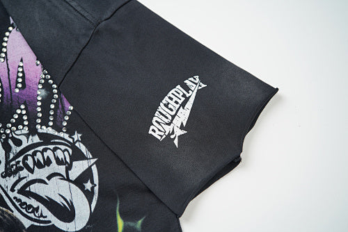 Roughplay Floral Skull Graphic Short‑Sleeve T‑Shirt