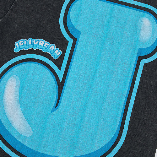 Jellybean Blue Skull Graphic Double‑Sided Print Short Sleeve T‑Shirt