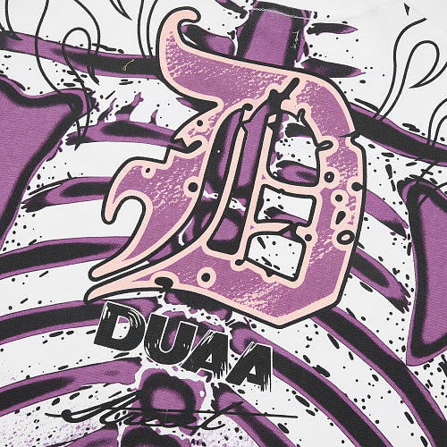 DUAA Purple Skeleton Graphic Short‑Sleeve T‑Shirt