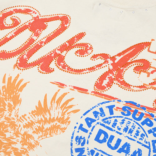 DUAA Worldwide Letter‑Graphic Washed‑Grey Short‑Sleeve T‑Shirt