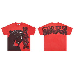 DUAA Red Panther Graphic Short‑Sleeve T‑Shirt