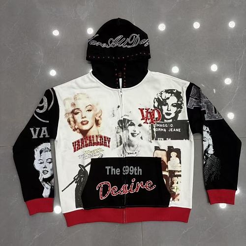 Vareallday Marilyn‑Graphic Two‑Tone Hoodie