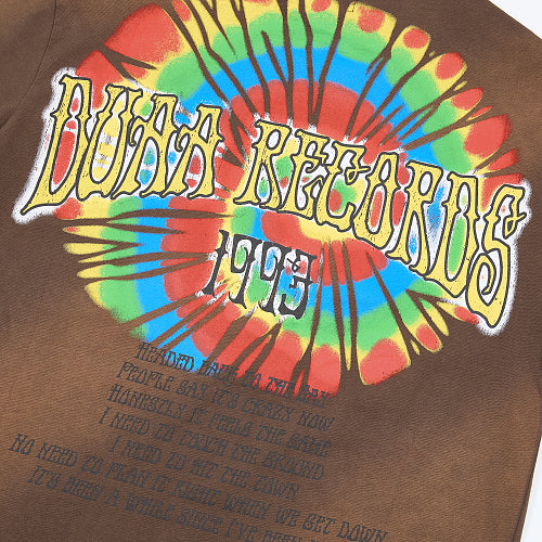 DUAA Tie‑Dye Graphic Brown T‑Shirt