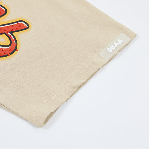 DUAA Angel Earth Graphic Beige T‑Shirt