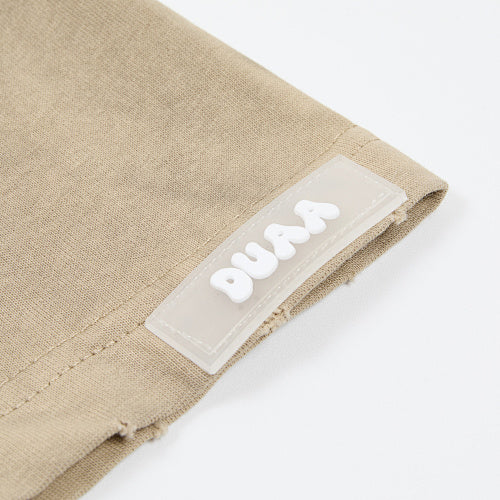 DUAA Retro‑Car Graphic Khaki Short‑Sleeve T‑Shirt