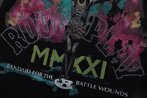 Roughplay Colorful Graffiti Graphic Double‑Sided Print Short Sleeve T‑Shirt