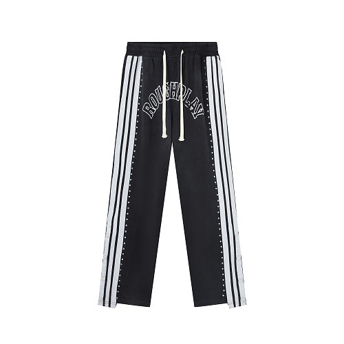 Roughplay Side‑Stripe Flare Sweatpants