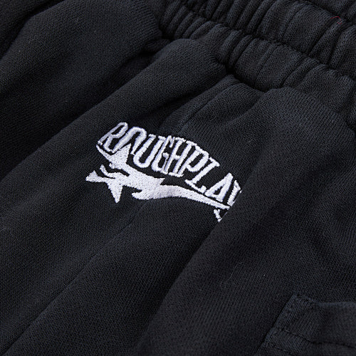 Roughplay Letter Print Wide‑Leg Sweatpants
