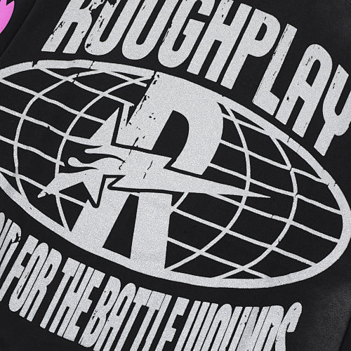 Roughplay Retro Figure Graphic Raglan Long Sleeve T‑Shirt